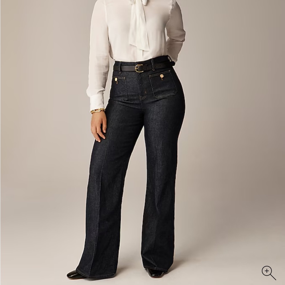NWT J. Crew dark denim sailor wide leg trouser jeans
